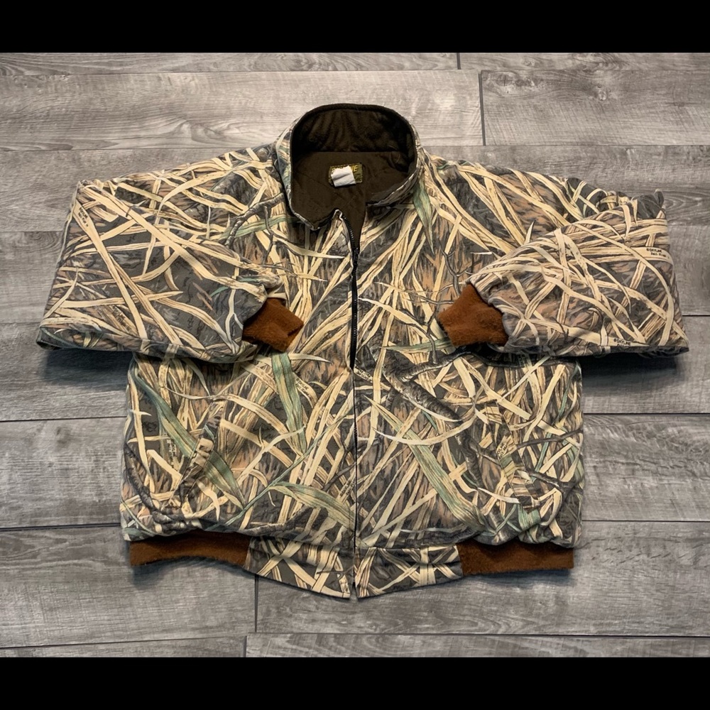 Vintage Skyline Fall Flight Camo Camouflage Quilt-Lined Jacket Mens Size XLarge